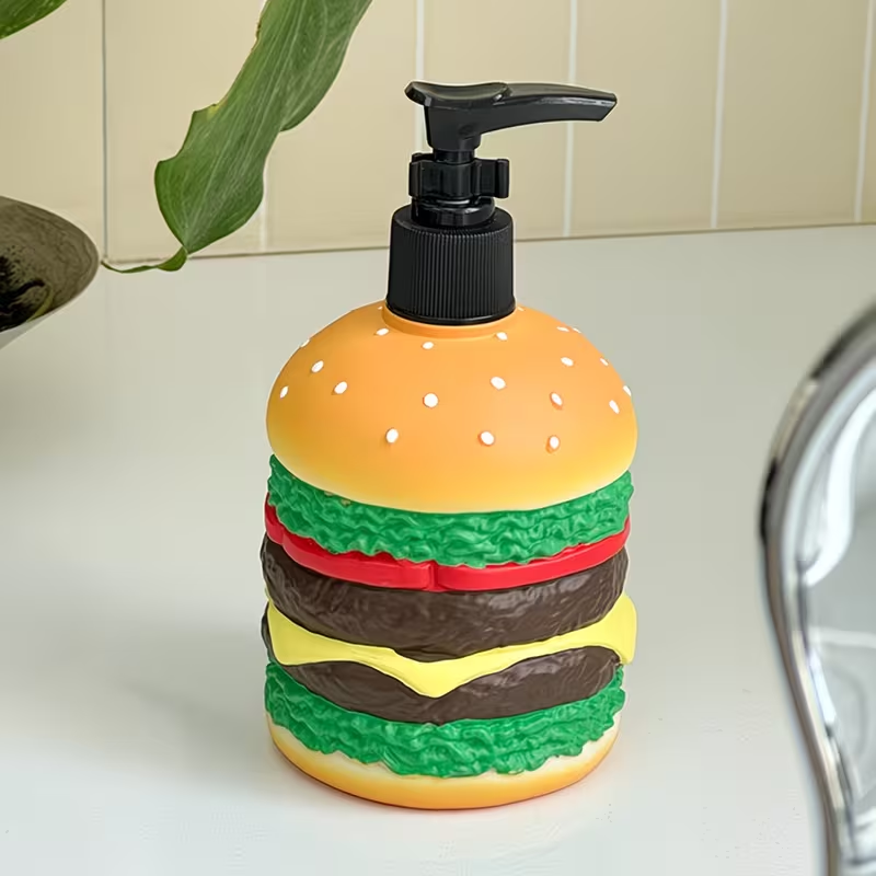 Soap Making Jar - ขวดสบู่เหลวรูปแฮมเบอร์เกอร์น่ารัก - ของตกแต่งห้องครัวและห้องน้ำ ทำจากเรซิ่น ของตกแต่งบ้าน