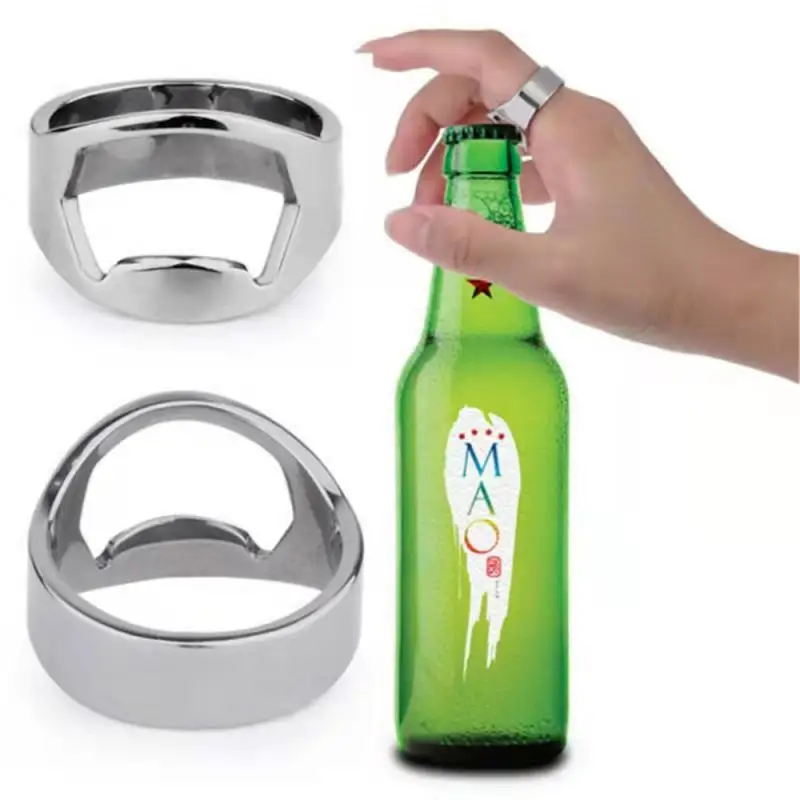 Soap Making Jar - MINI ที่เปิดขวดสแตนเลสที่เปิดขวดแหวน-รูปร่างขวดเบียร์เปิด Remover Gadgets ครัวบาร์นิ้วมือเครื่องมือเปิด