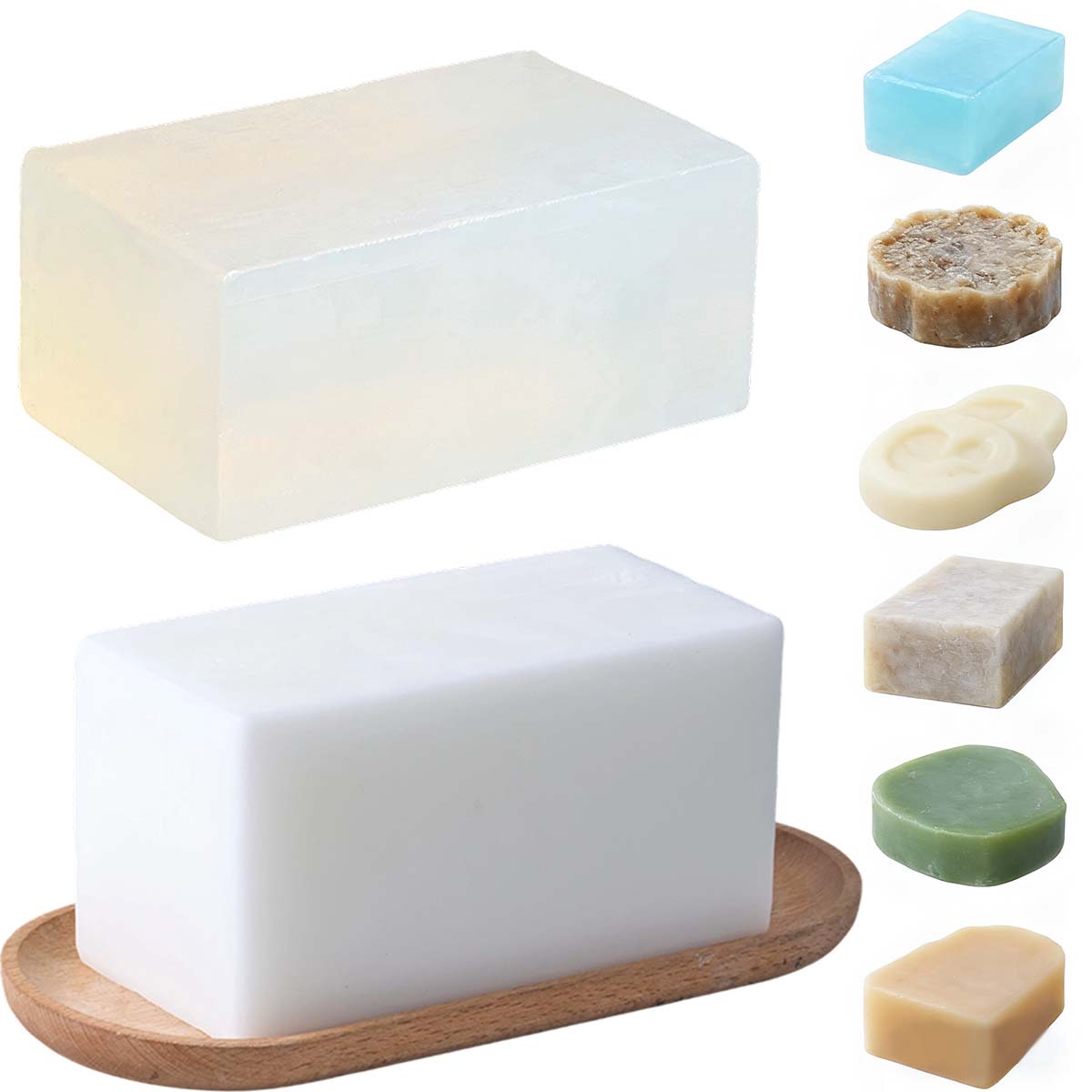Soap Making With Soap Base - เบสสบู่ใสสีขาว 1000 กรัม สำหรับทำสบู่แฮนด์เมด อโรมาเธอราพี วัตถุดิบกลีเซอรีนสำหรับทำสบู่อาบน้ำ