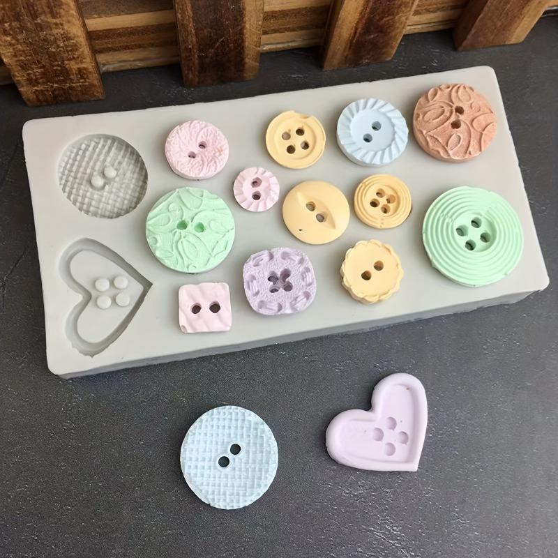Soap Making Tools - แม่พิมพ์ซิลิโคนรูปทรงกระดุม แม่พิมพ์ซิลิโคนสำหรับทำสบู่และเทียน อุปกรณ์ตกแต่ง