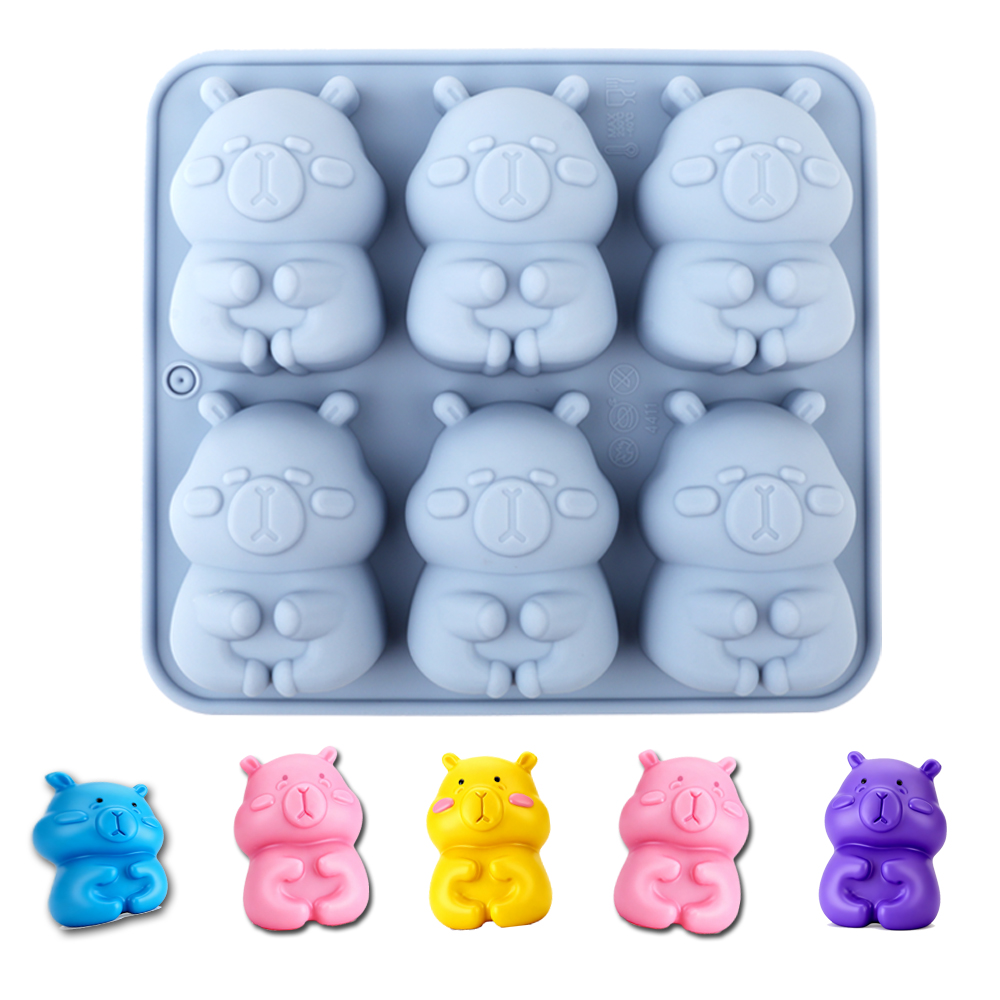 Soap Making Instructions - แม่พิมพ์เค้กซิลิโคน 1 ชิ้น รูปทรงคาปิบาร่าน่ารัก แม่พิมพ์อบขนมที่สามารถใช้ทำช็อกโกแลต เค้ก