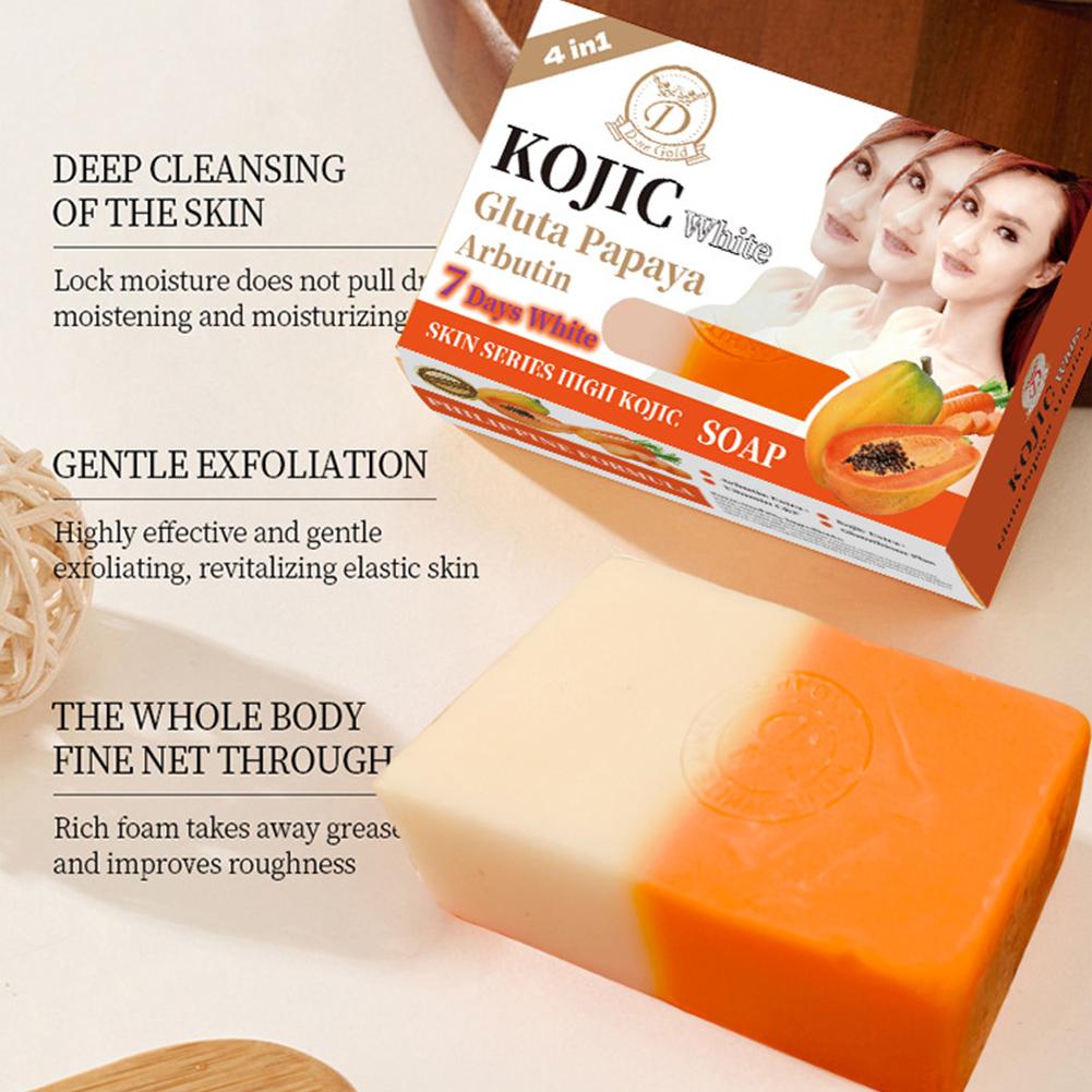Soap Making Essential Oils - สบู่มะละกอผสมโคจิกแอซิด 160 กรัม น้ำมันหอมระเหย วิตามินซี ทำความสะอาดผิว