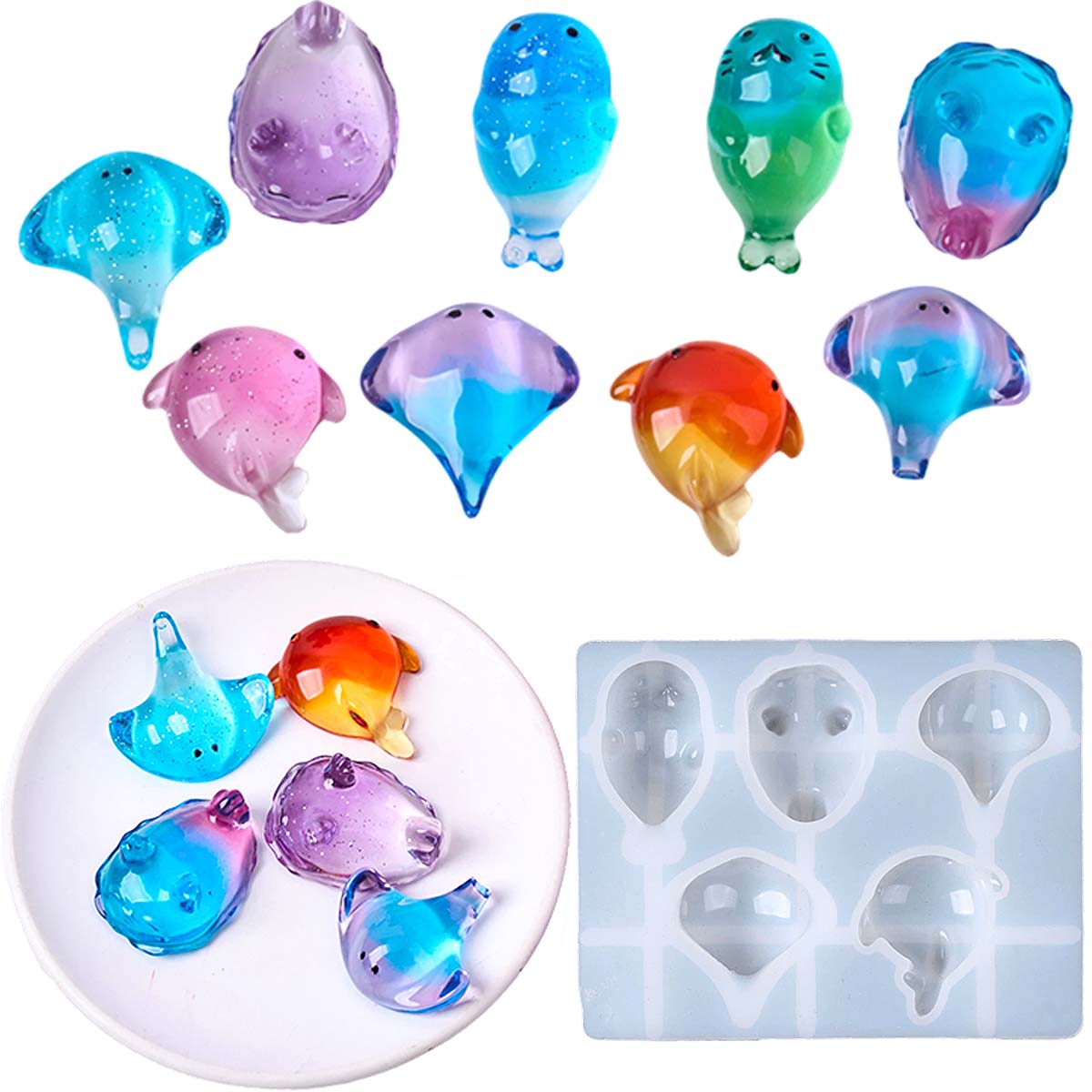 Soap Making Instructions - แม่พิมพ์ซิลิโคนรูปปลากระเบน 3 มิติ สไตล์น่ารัก สำหรับทำพวงกุญแจ จี้กระเป๋า