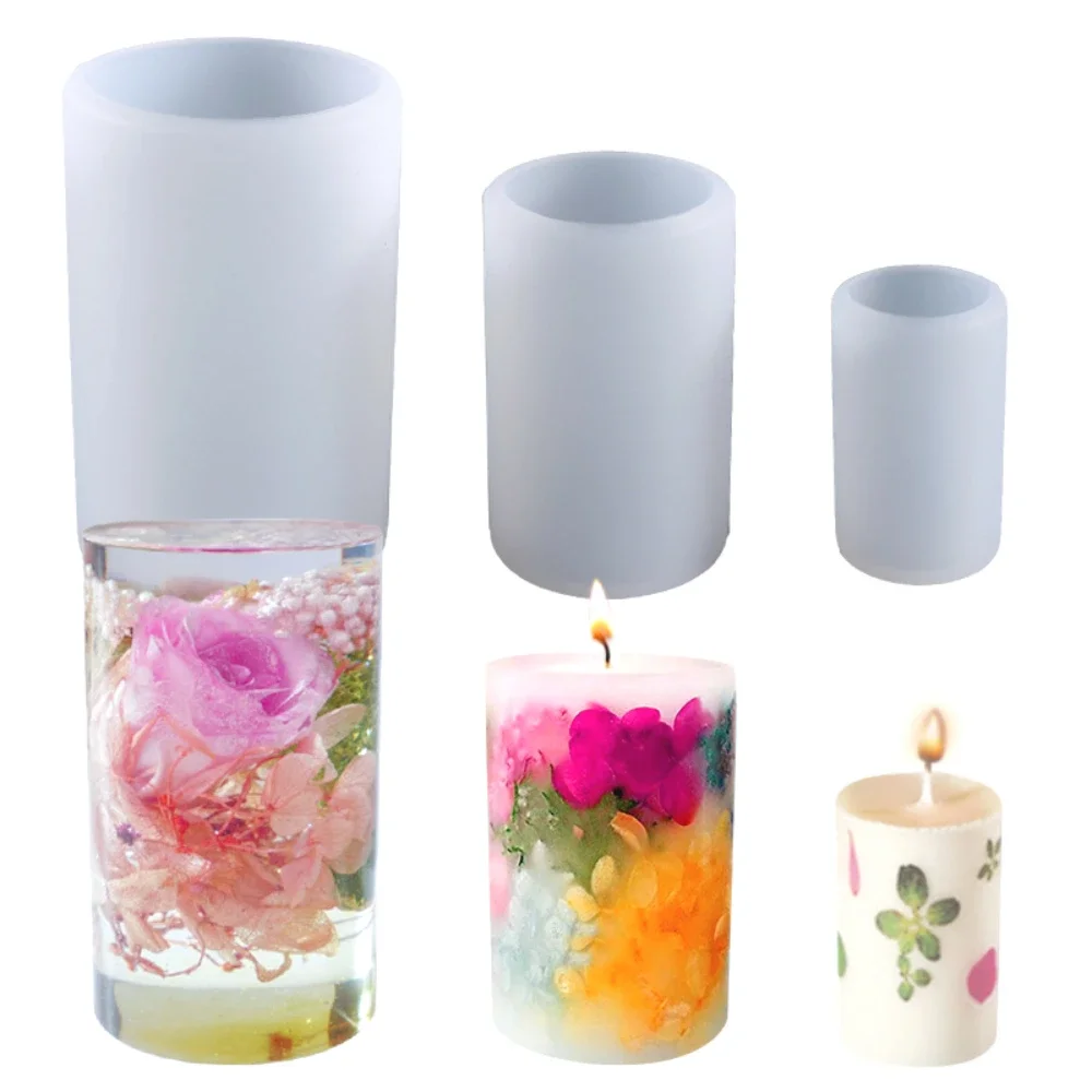 Soap Making Jar - Easy Demold กระบอกซิลิโคนเทียนแม่พิมพ์ DIY เรซิ่นถ้วยของขวัญเรขาคณิตแม่พิมพ์สําหรับเรซิ่นทําคอลัมน์ยิปซั่มงานแต่งงาน Simple