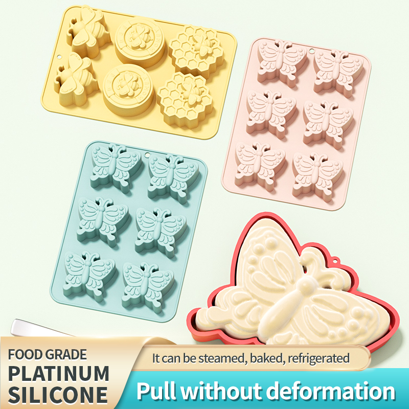Soap Making Jar - 6 หลุม 3D แมลงผีเสื้อซิลิโคนเค้กเบเกอรี่แม่พิมพ์ Cupcake Pan