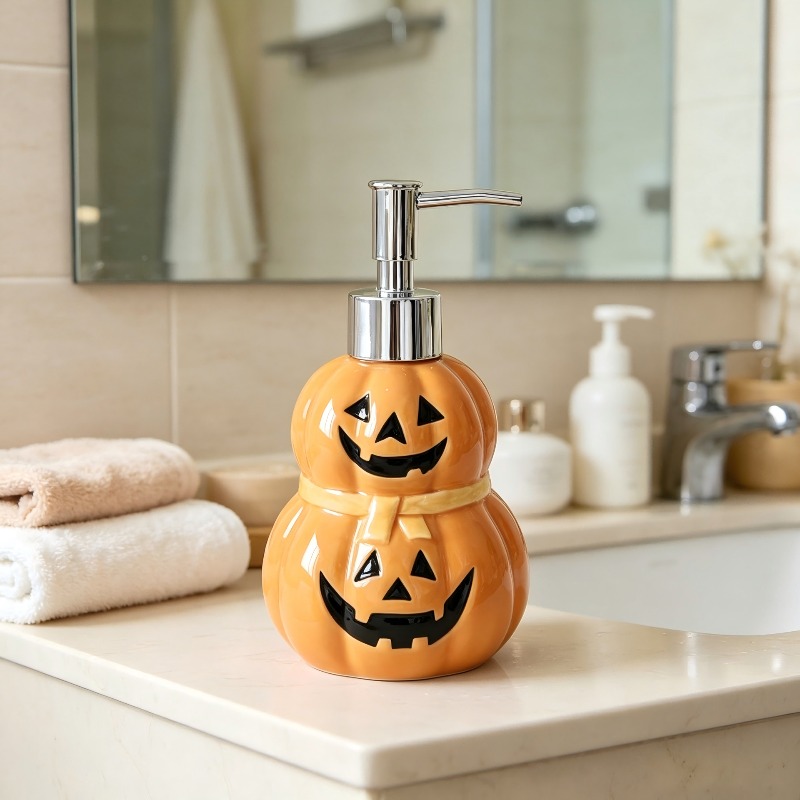 ขวดเซรามิกทรงฟักทองผีฮาโลวีนขน - Soap Making Jar บทวิจารณ์และราคา