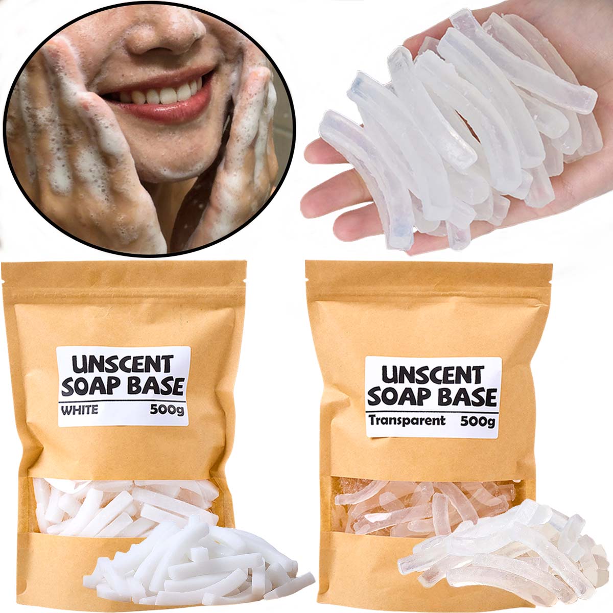 สบู่ใสสีขาว 500 กรัม สำหรับทำส - Soap Making With Soap Base บทวิจารณ์และราคา