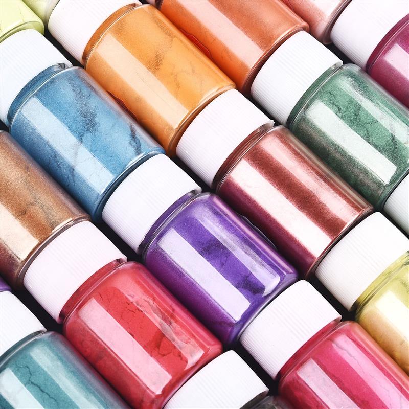 24 สี 10g กระจกธรรมชาติ Mica P - Soap Making Dye บทวิจารณ์และราคา
