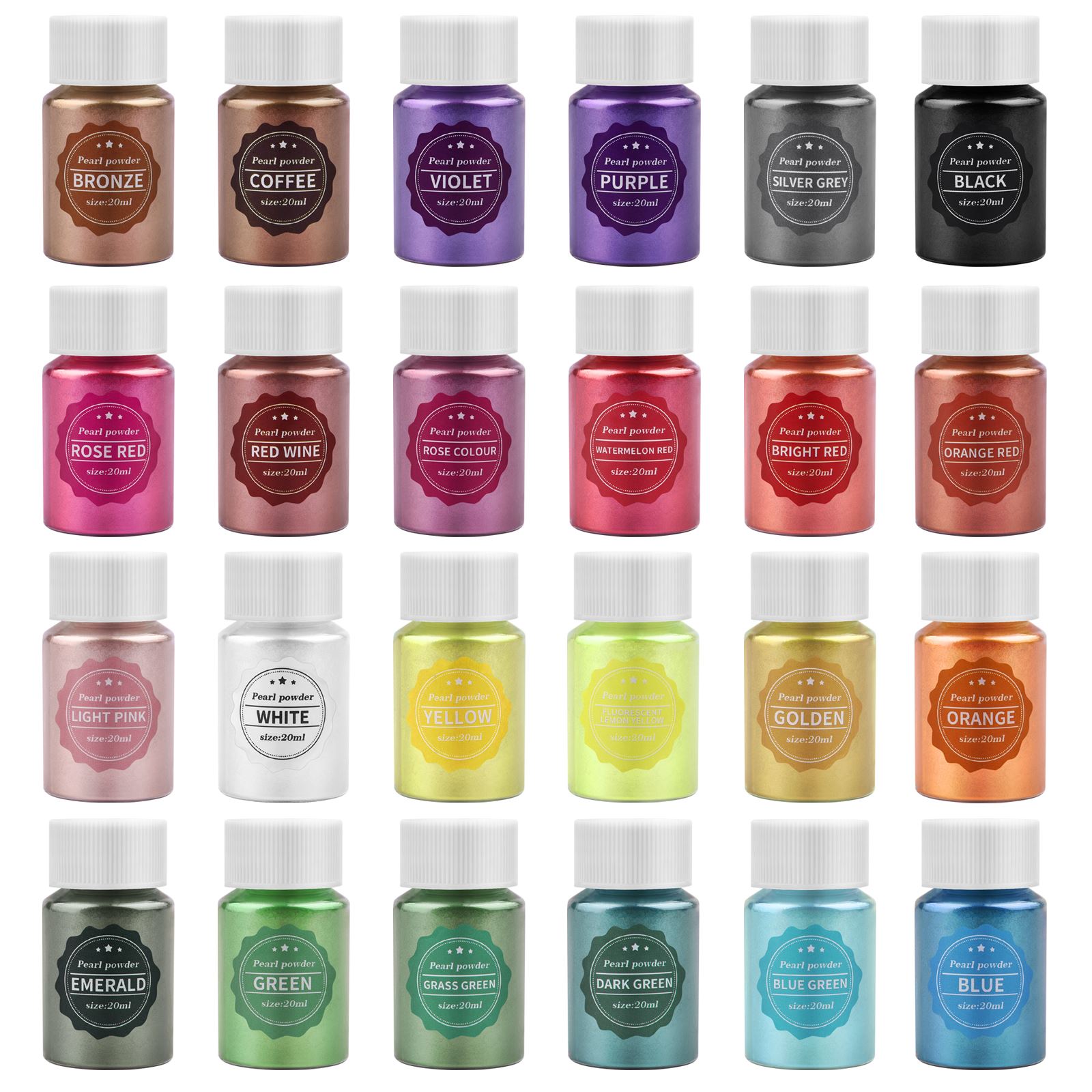 24 สี 10g กระจกธรรมชาติ Mica P - Soap Making Dye บทวิจารณ์และราคา
